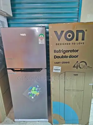 Von Vart-25nhs Double Door Fridge 220litrs No Frost Fridge