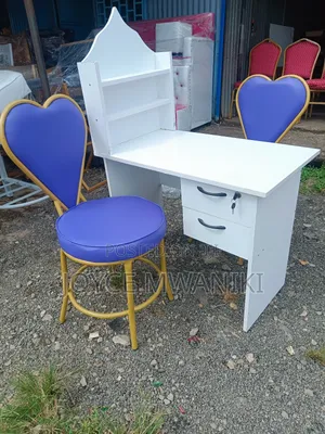 Manicure Set, White Table, 2 Love Seats 