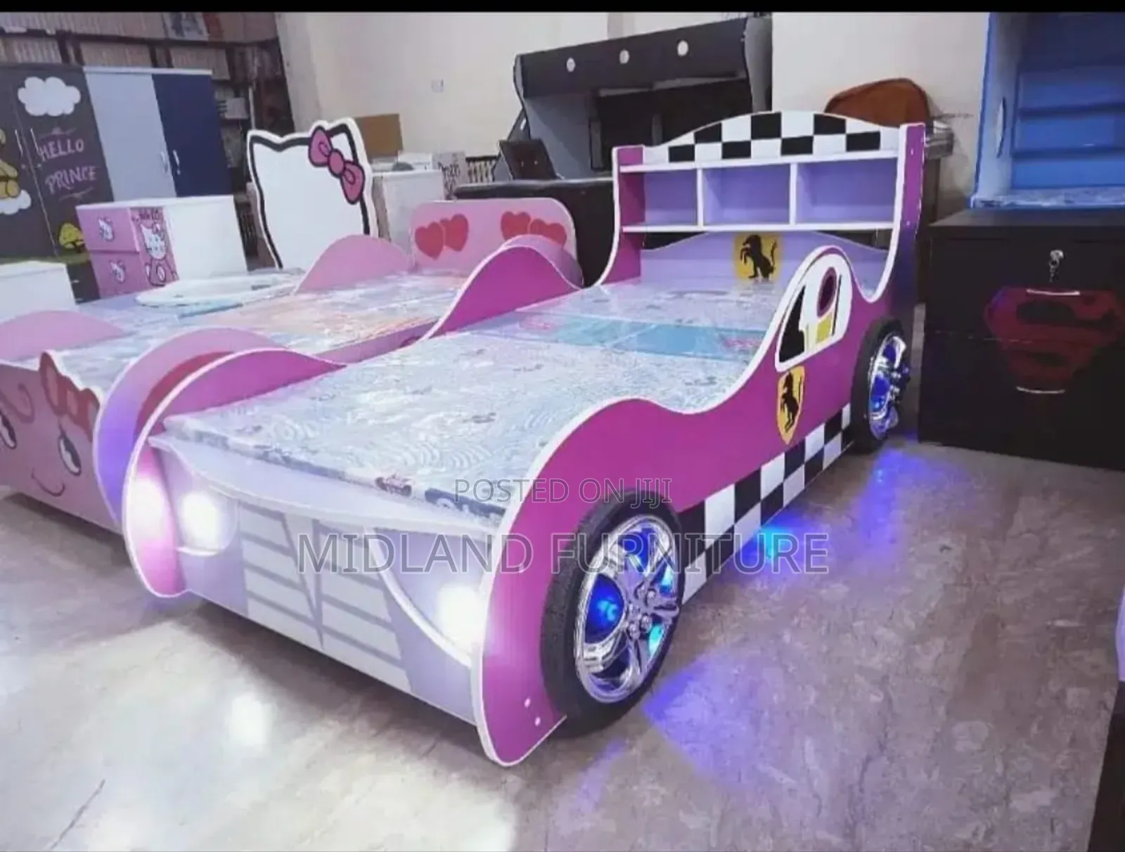 Race -Car Beds for Children. Customized With Lights