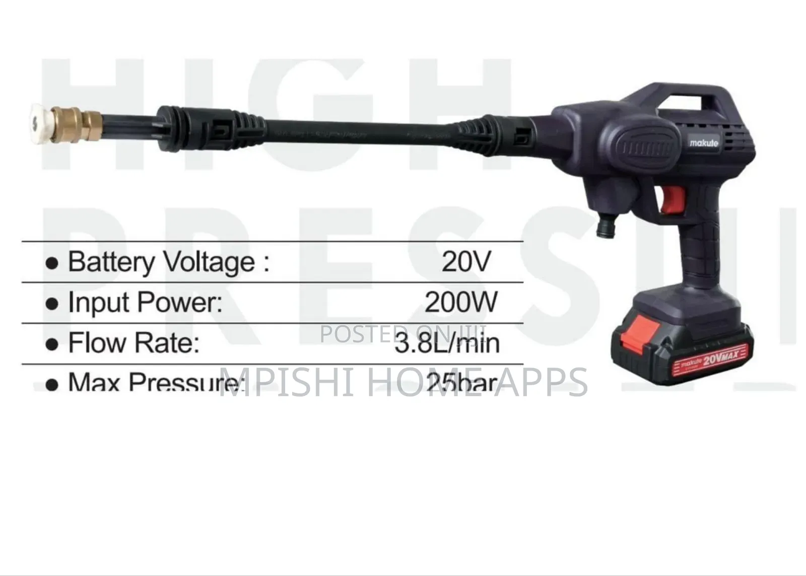 Cordless High Pressurer Car Washer
