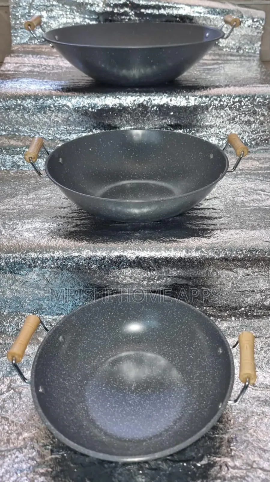 Non Stick Granite Deep Pan With Handle