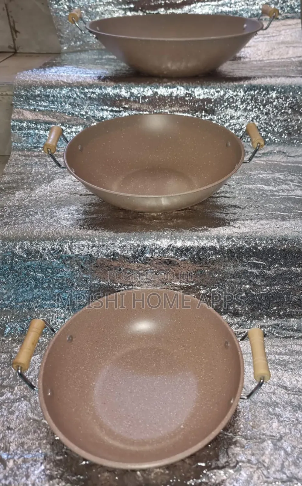 Non Stick Granite Deep Pan With Handle
