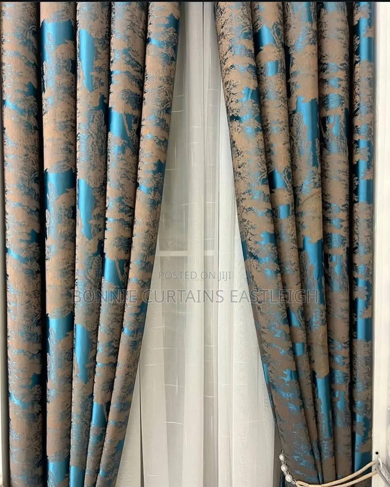 Blue Glod Curtains for Living Room