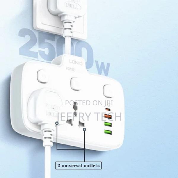 Ldnio 2 Universal Outlets Wall Power Socket 2500w With 1pd, - thumbnail 2