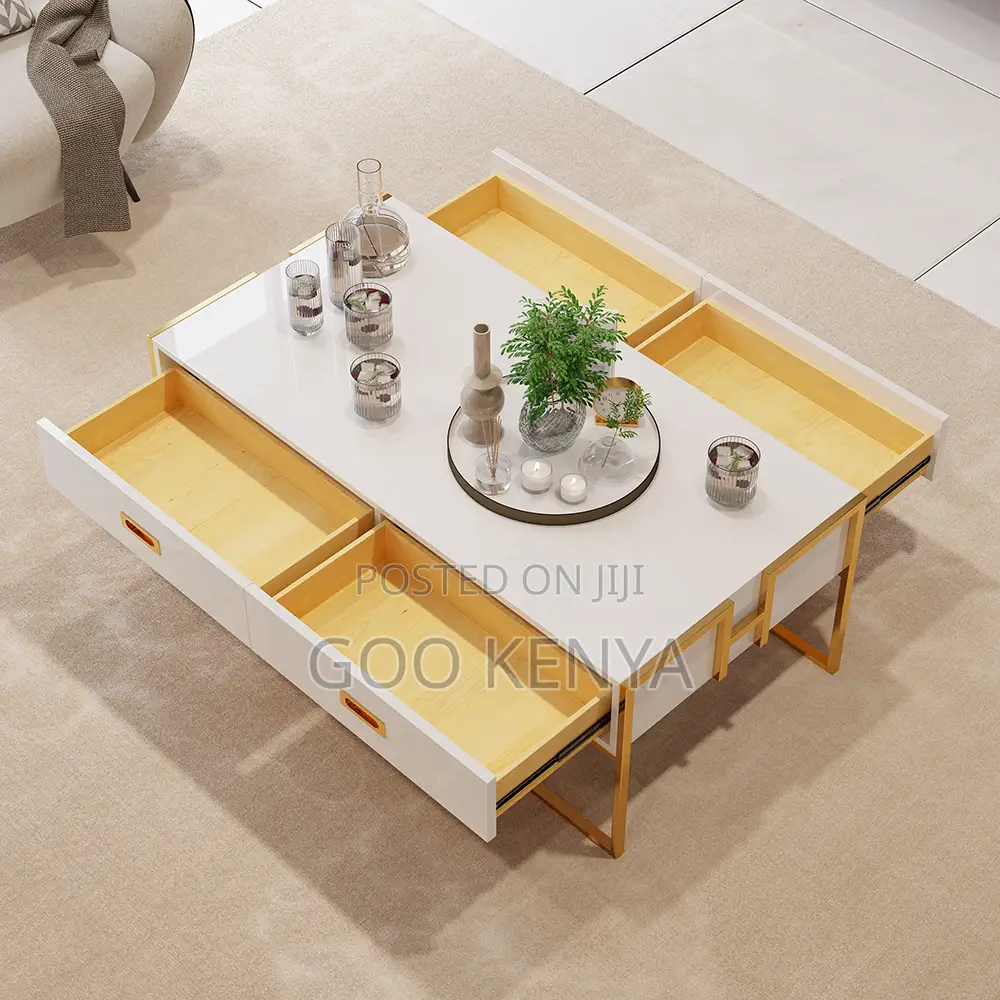 Coffee Table; Black Sleek Coffee Table