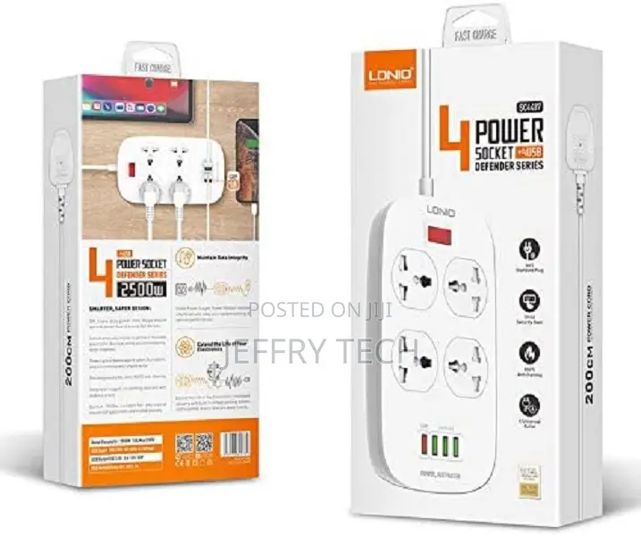 Ldnio Smart 2500w Power Extension With 4 Power Sockets