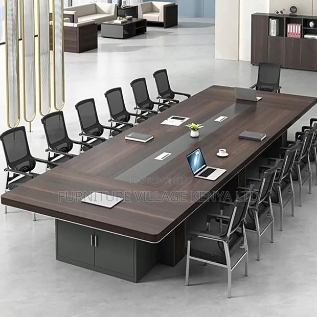Boardroom Table:3-Meter Elegant Wood Collaboration Table - thumbnail 3