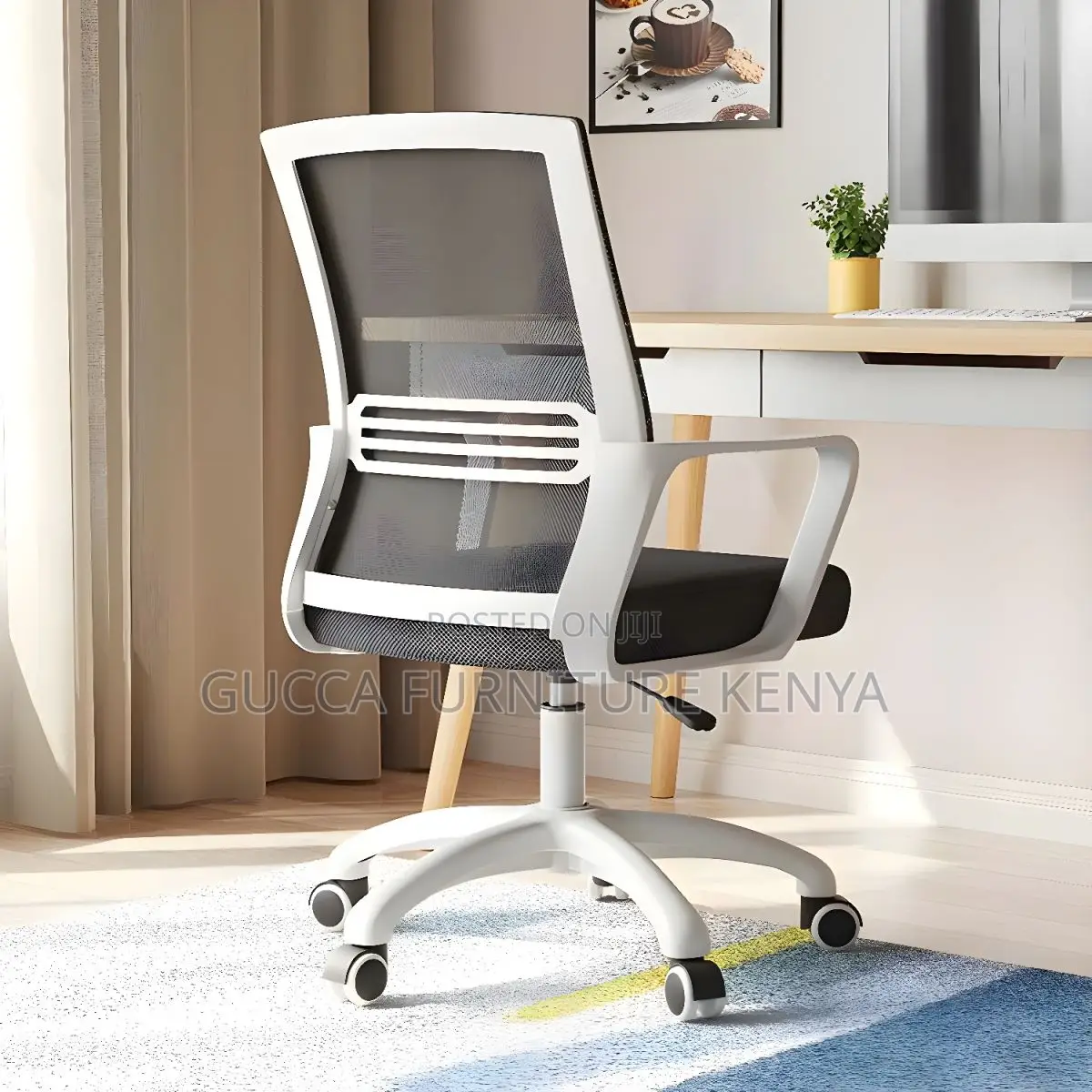 Office Chairs:Adjustable Mid-Back Office Chair on Casters