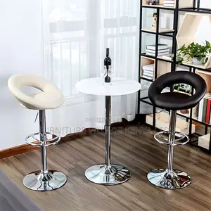 Home Chairs:Contemporary Silver Leather Office Bar Stool