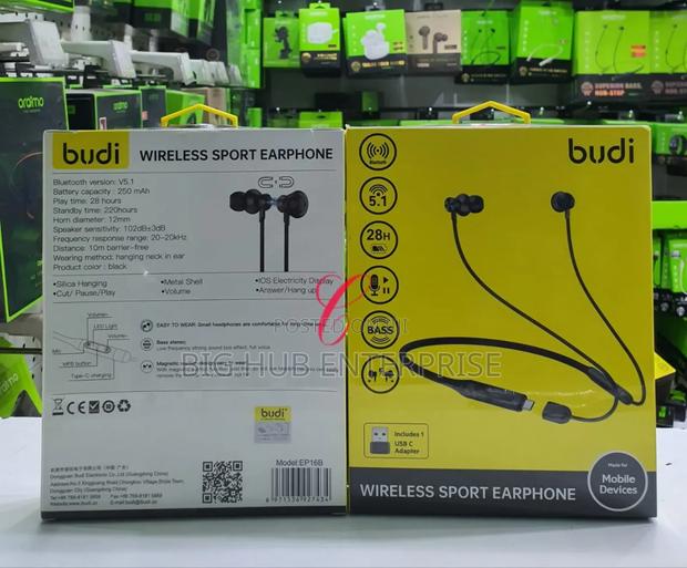 Budi Ep16b 28hrs Playtime Wireless Sport Earphone