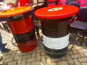 Metallic Drum Round Tables