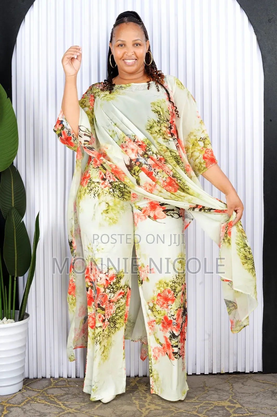 Fancy Casual Wear Women Pants Plus Kimono 