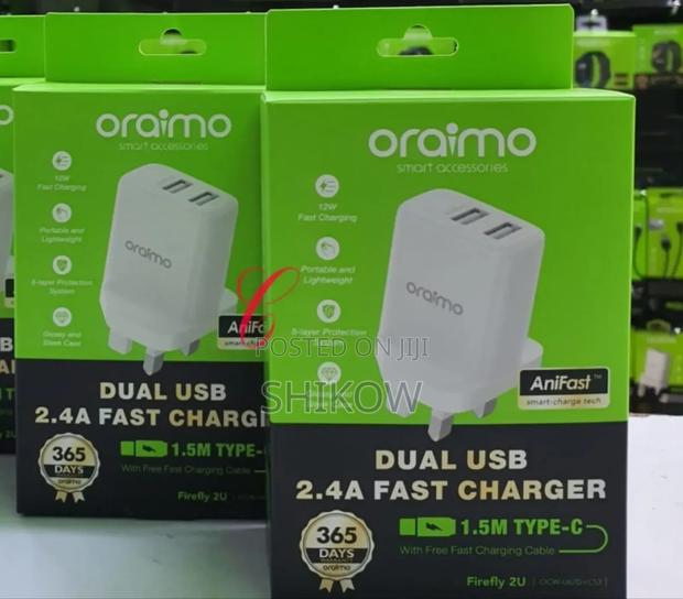 Oraimo Firefly 2u U67d+C53 Dual Usb 2.4a *Typecfastcharger* - thumbnail 2