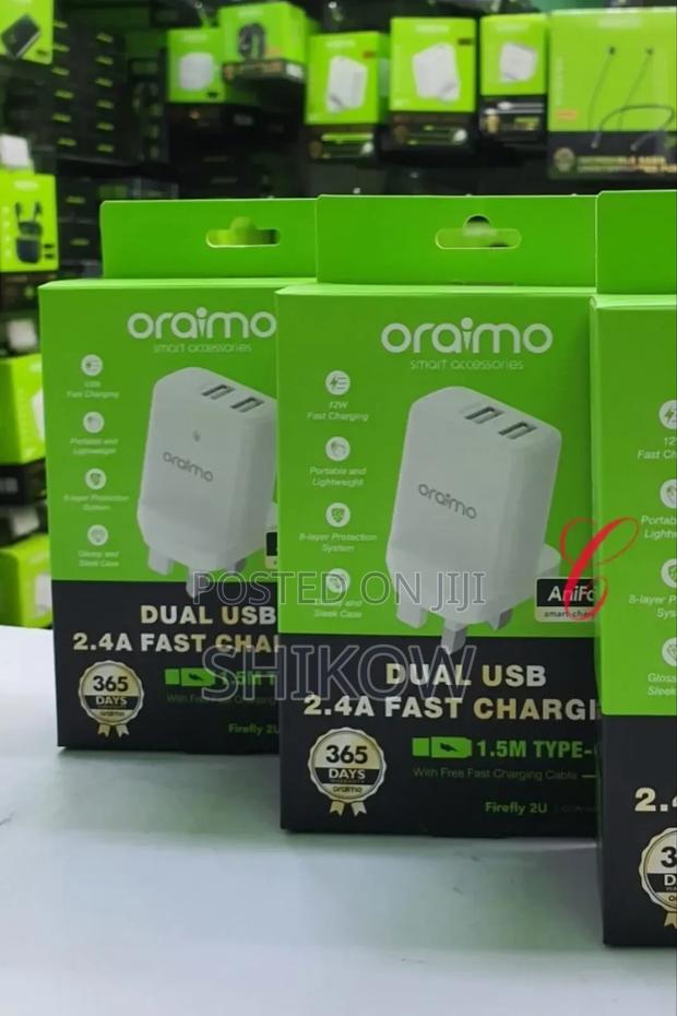 Oraimo Firefly 2u U67d+C53 Dual Usb 2.4a iPhone - thumbnail 3