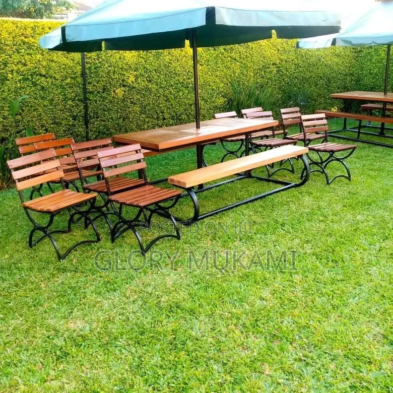 Furnished Wooden Mahogany Chairs & Table