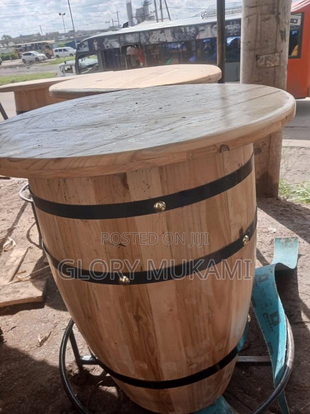 Bar Wooden Barrel Table - main view