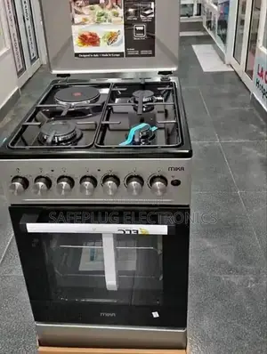 Mika Standing Cooker, 50*60, 3 Gas Burners + 1e, Silver Body