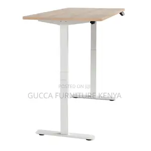 Office Tables:120cm Modern Standing Desk – White Wood