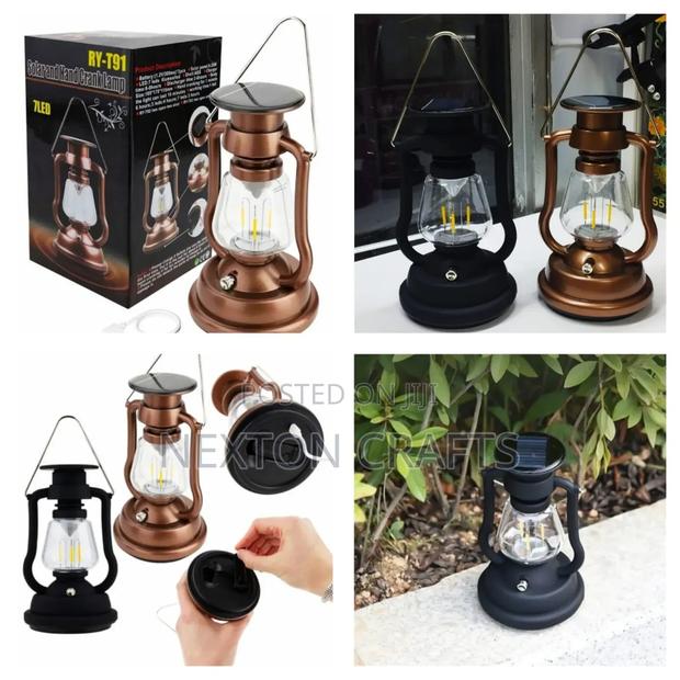 Retro Solar Lantern Camping Rechargable Light