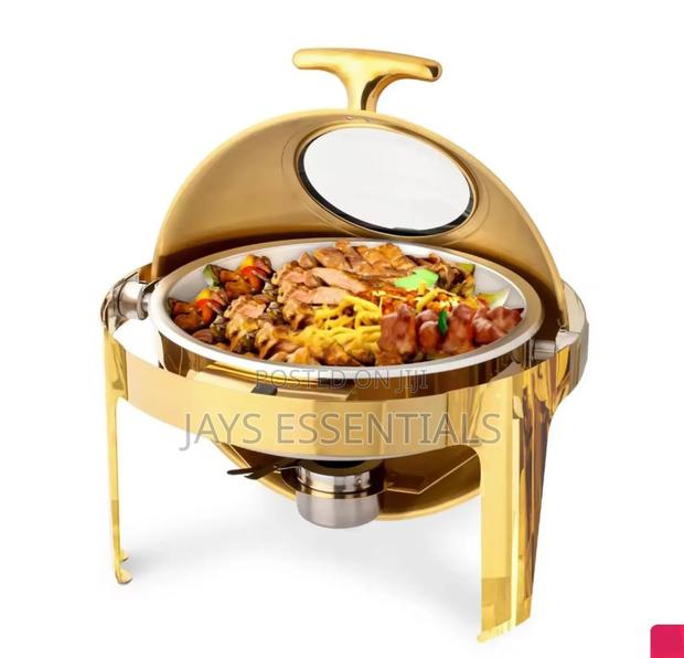 6 Litres Round Gold Chaffing Dish - thumbnail 2