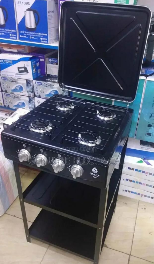 Nunix Gas (Four Burners)Table Top Cooker With Shelves - main view