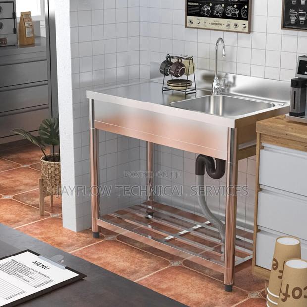 Commercial Washing Single Sink With Worktop - main view