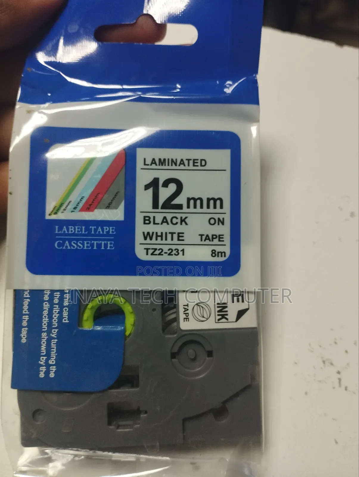 Brother 12mm Tz2-231 Black on White Lable Tape