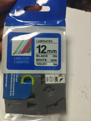 Brother 12mm Tz2-231 Black on White Lable Tape