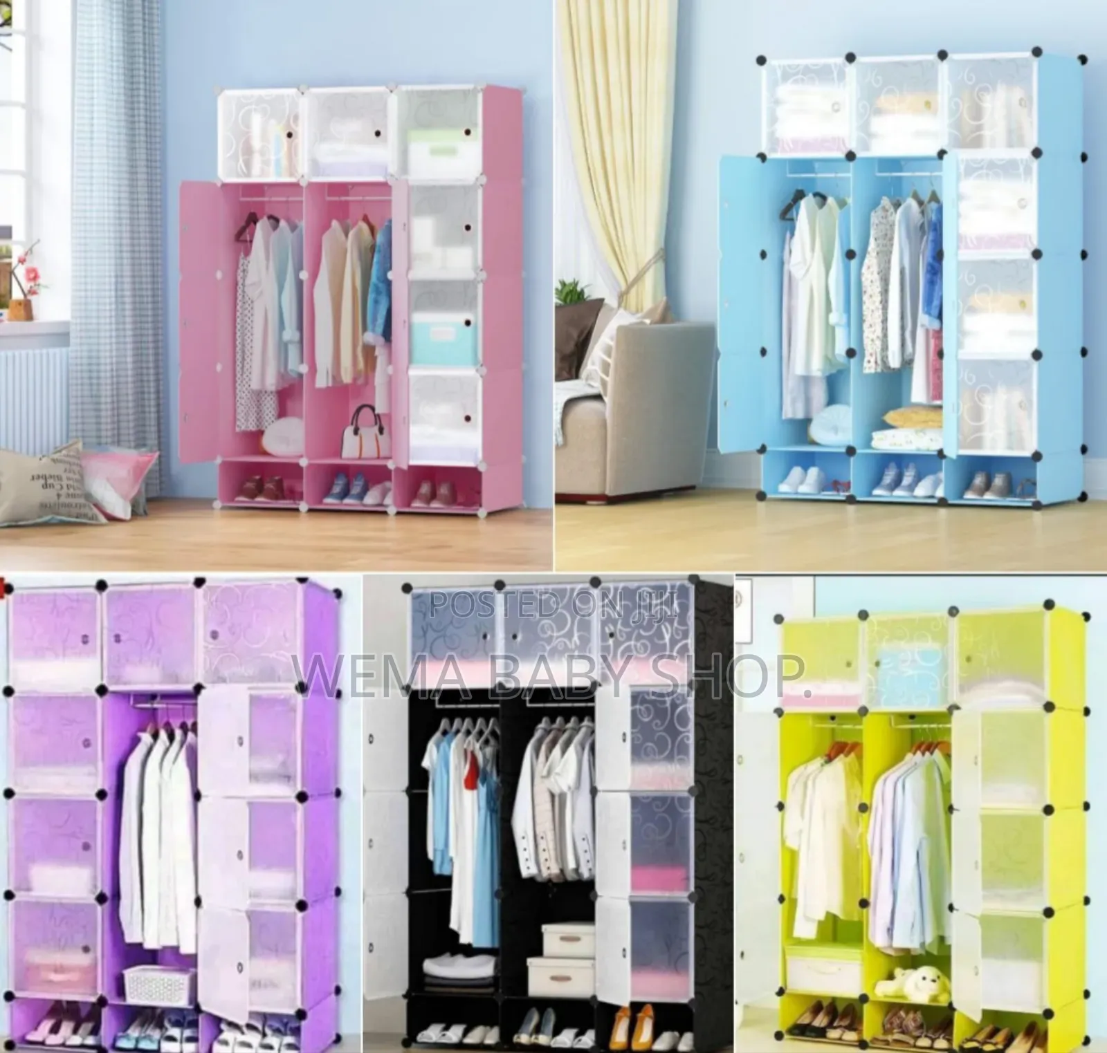 Hard Semi Permanent Plastic Wardrobes/ Inbuilt Shoe Rack