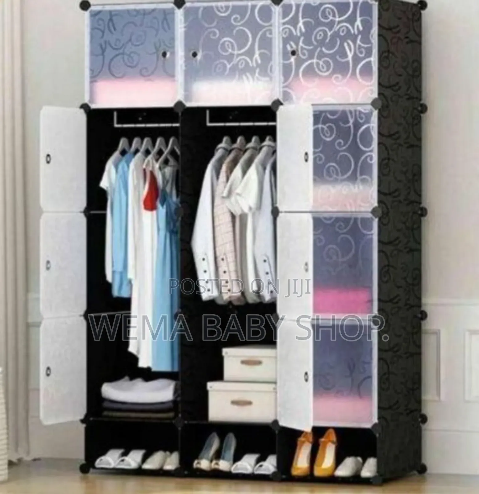 Hard Semi Permanent Plastic Wardrobes/ Inbuilt Shoe Rack