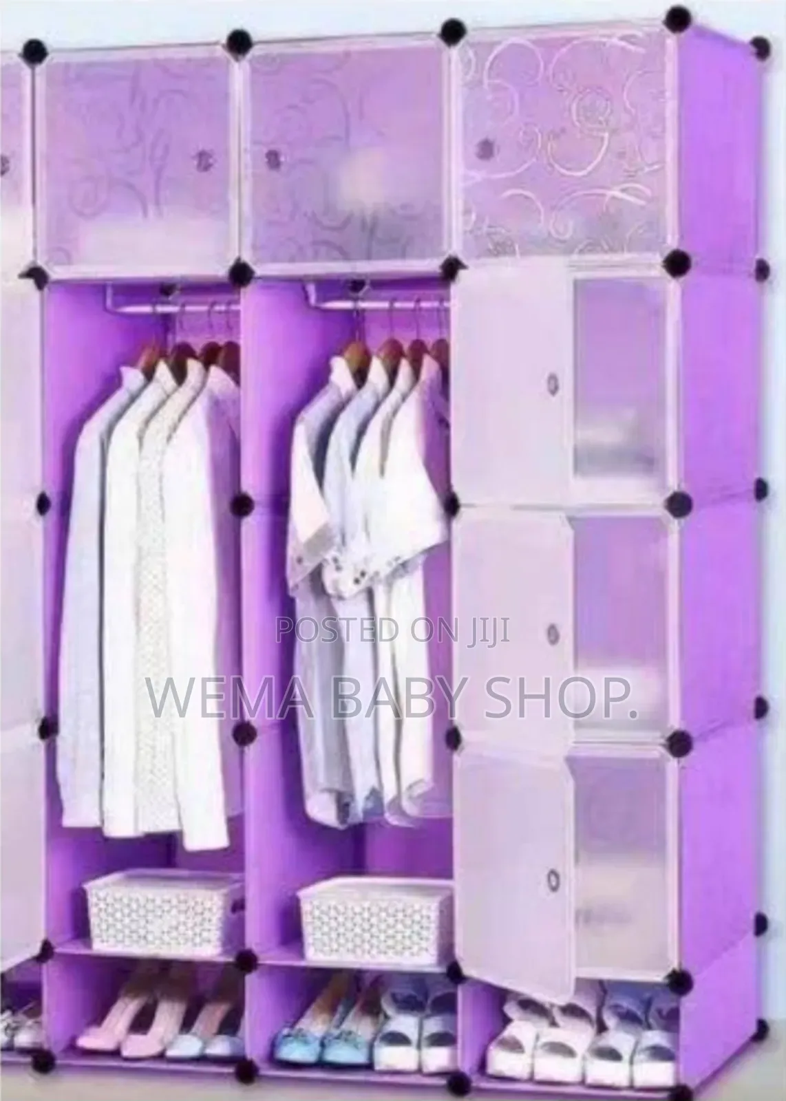 Hard Semi Permanent Plastic Wardrobes/ Inbuilt Shoe Rack