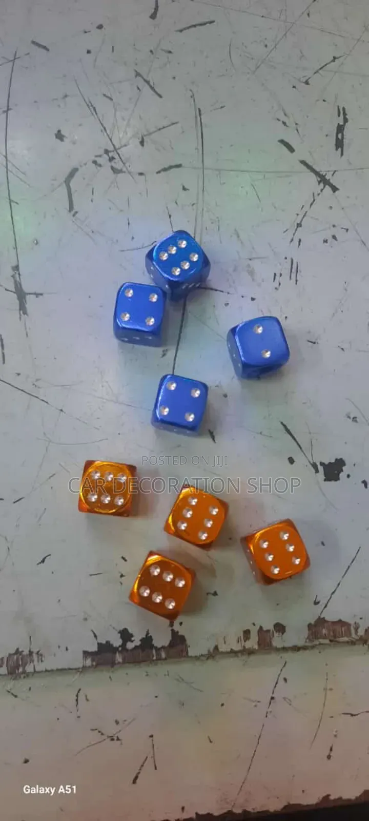 Blue or Gold 4pc Square Diced Tyre Valve Caps