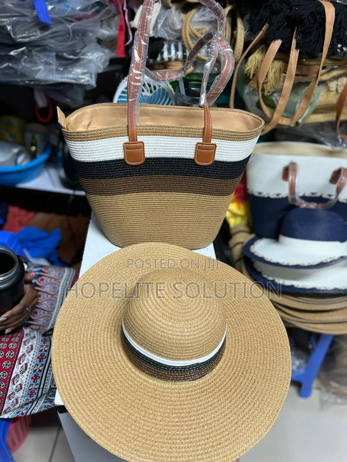Straw Bag and Hat