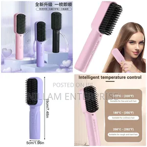Rechargeable Portable Cordless Hair Straightener Brush
