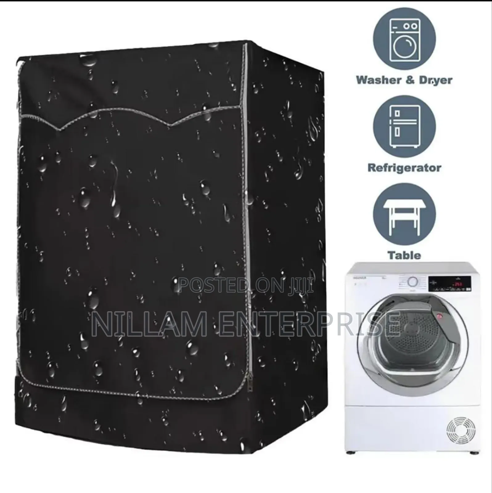 (Xl Xxl) Black Front Load Washing Machine Cover .