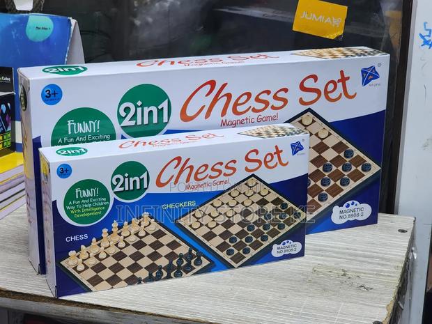 2-in-1 Magnetic Chess Checkers /Draught Board Game - thumbnail 2