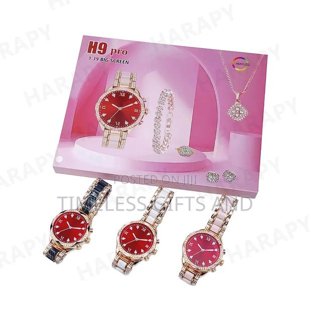 H9 Pro Ladies Ceramic Smart Watch Jewelry Gift Set
