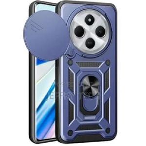 Rugged Armor Case With Slide Camera Cover for Redmi 14c-Blue - thumbnail 2