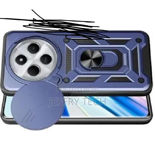 Rugged Armor Case With Slide Camera Cover for Redmi 14c-Blue - thumbnail 3