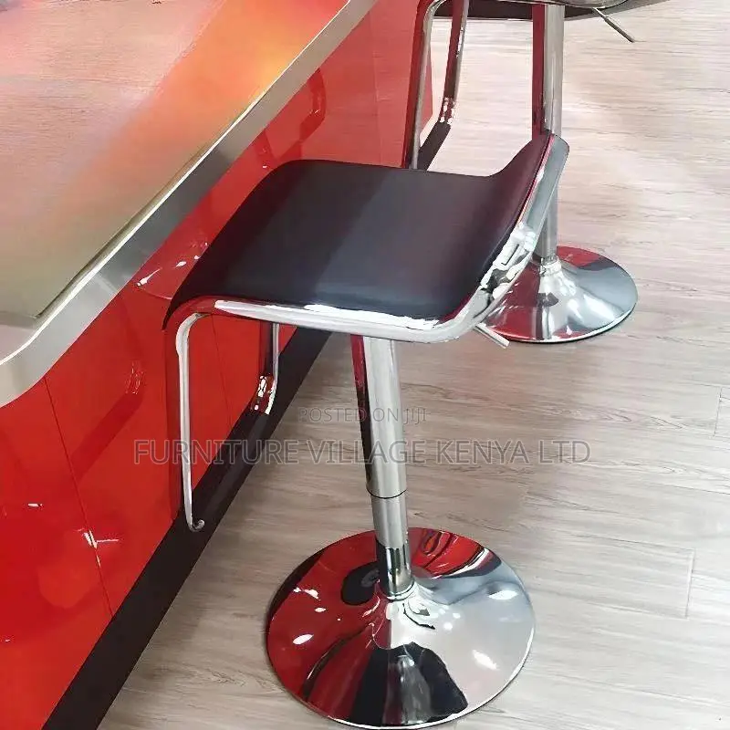 Home Chairs:Adjustable Leather Bucket-Seat Bar Stool