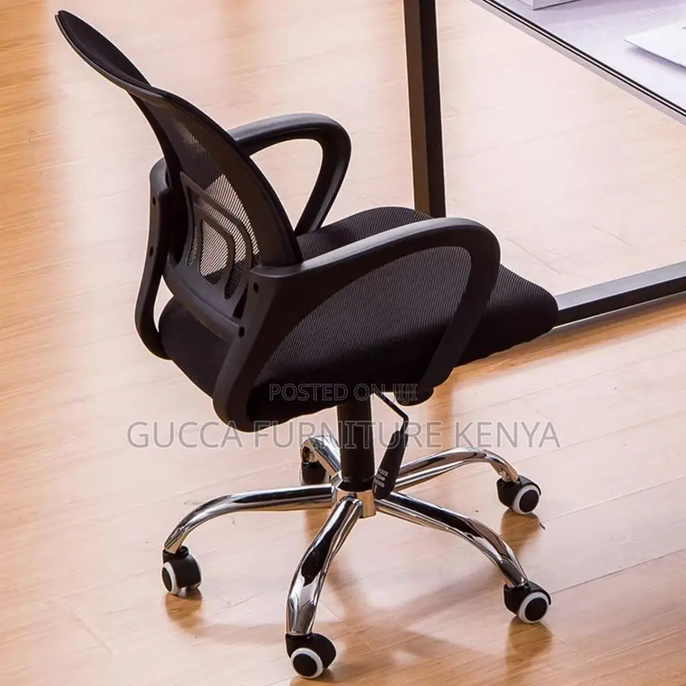 Office Chairs: Mid Back Comfortfit Black Swivel Office Chair