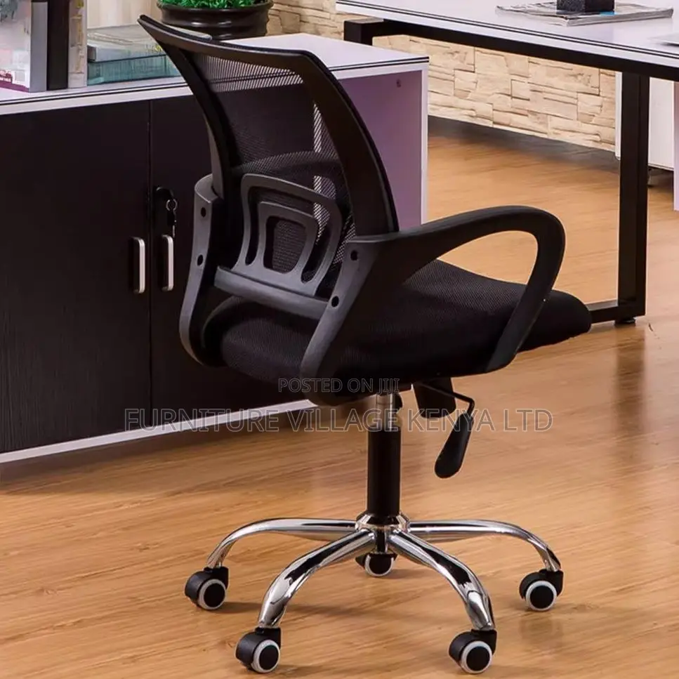Office Chair:Contoured Midback Office Chair With Swivel Base