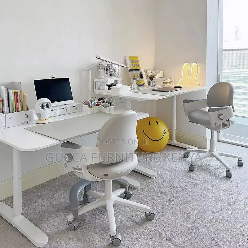 Office Tables:120cm Multi-Tiered White Wood Standing Desk