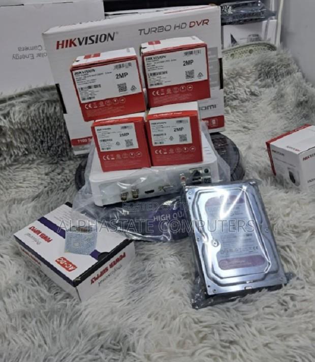 Hikvision 4 Hd CCTV Camera Full Kit 4channel DVR 50m Cable