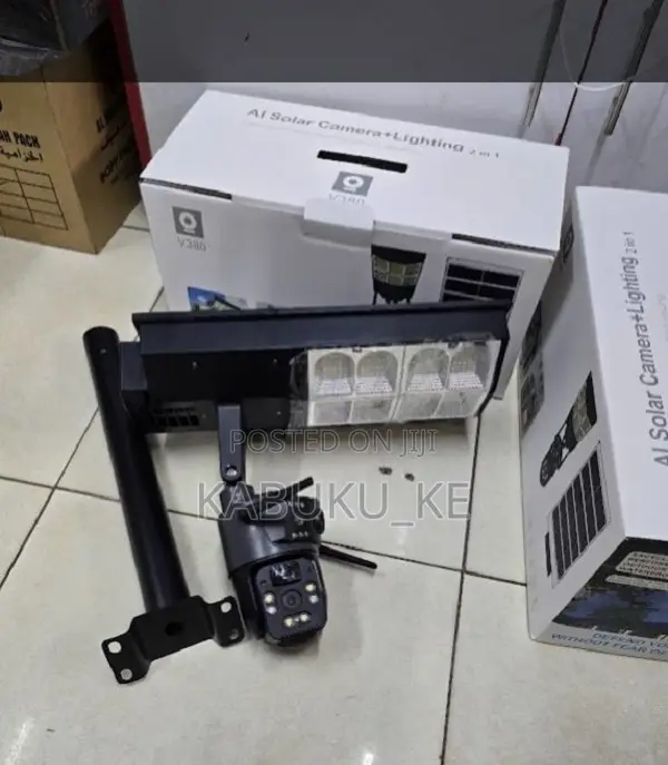 V380 4g CCTV Solar Camera With Solar Floodlight