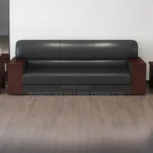 Office Sofas:Modern 5-Seater Synthetic Leather Office Couch