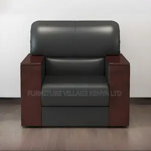 Office Sofas:Modern 5-Seater Synthetic Leather Office Couch
