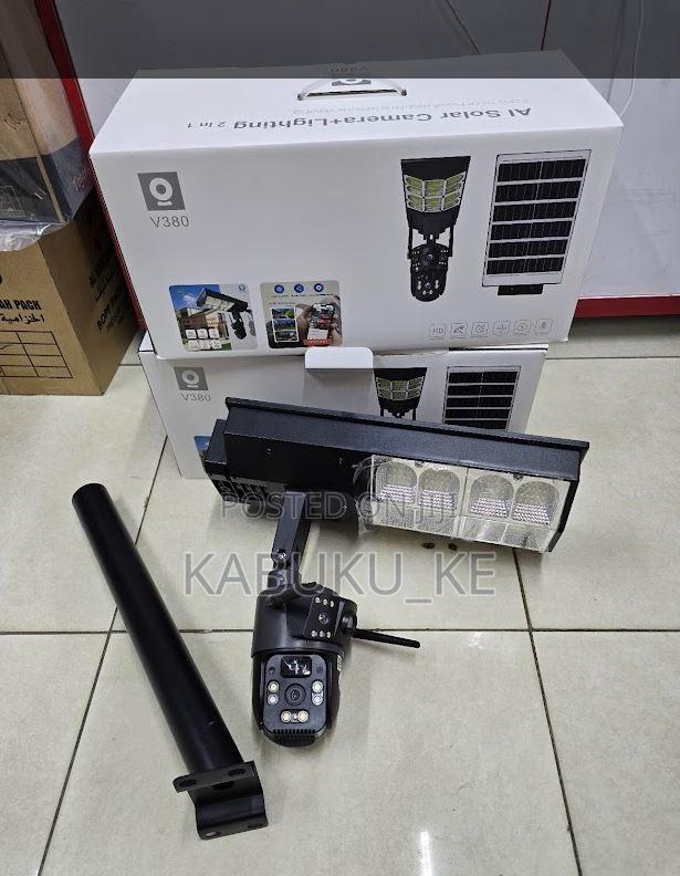 180w Solar Street Light With CCTV Camera,V380 Pro 4g Sim