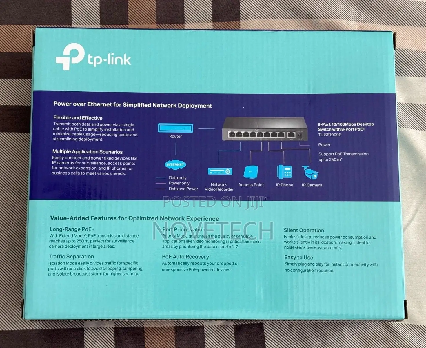 Tp-Link Tl-Sf1009p 9-Port Desktop Switch With 8-Port Poe