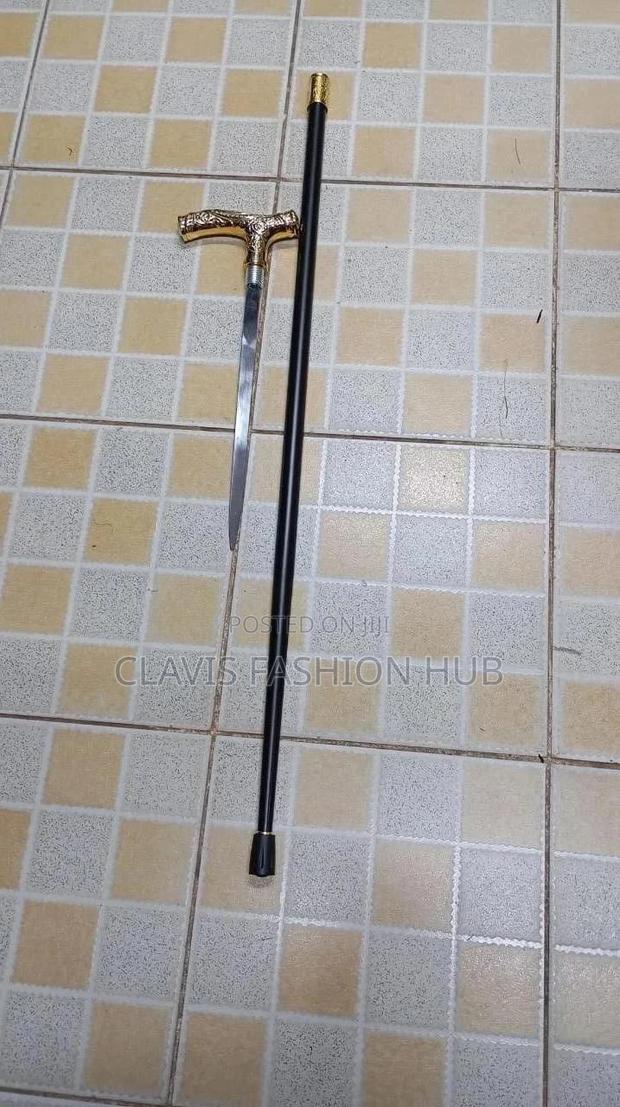 Metallic Walking Stick With Sword - thumbnail 2
